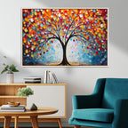 Vibrant Tree of Life Canvas Wall Art | Colorful Abstract Nature