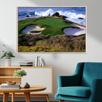 California Pebble Beach Golf Links Wall Art Canvas Print, Iconic Monterey Coastal Golf Course