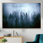 Foggy Pines Misty Forest Wall Art Print