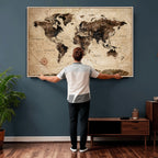 World Map Wall Art Canvas Print