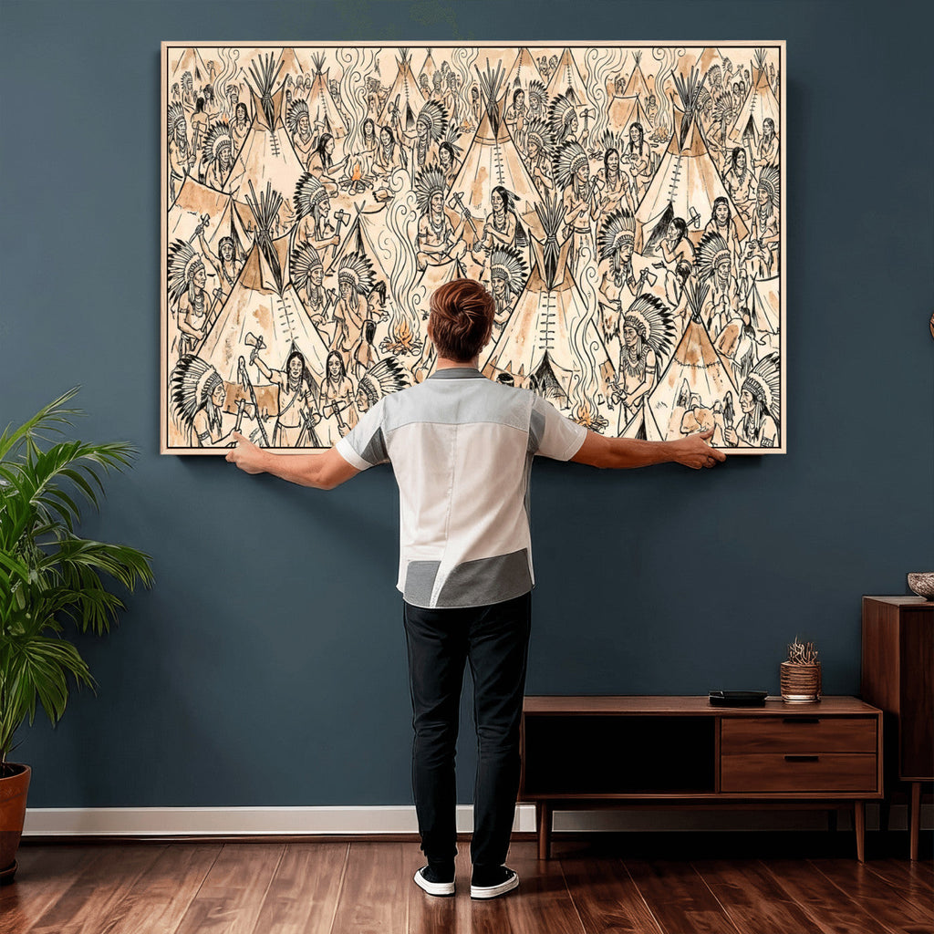 Native American Indian Wall Art Canvas Print