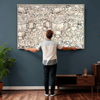 Abstract Bison Wall Art Canvas Print, Abstract Animal Art for Cabin Decor