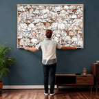 Abstract Longhorn Herd Wall Art Canvas Print