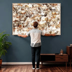 Farmhouse Bighorn Sheep Wall Art Canvas Print