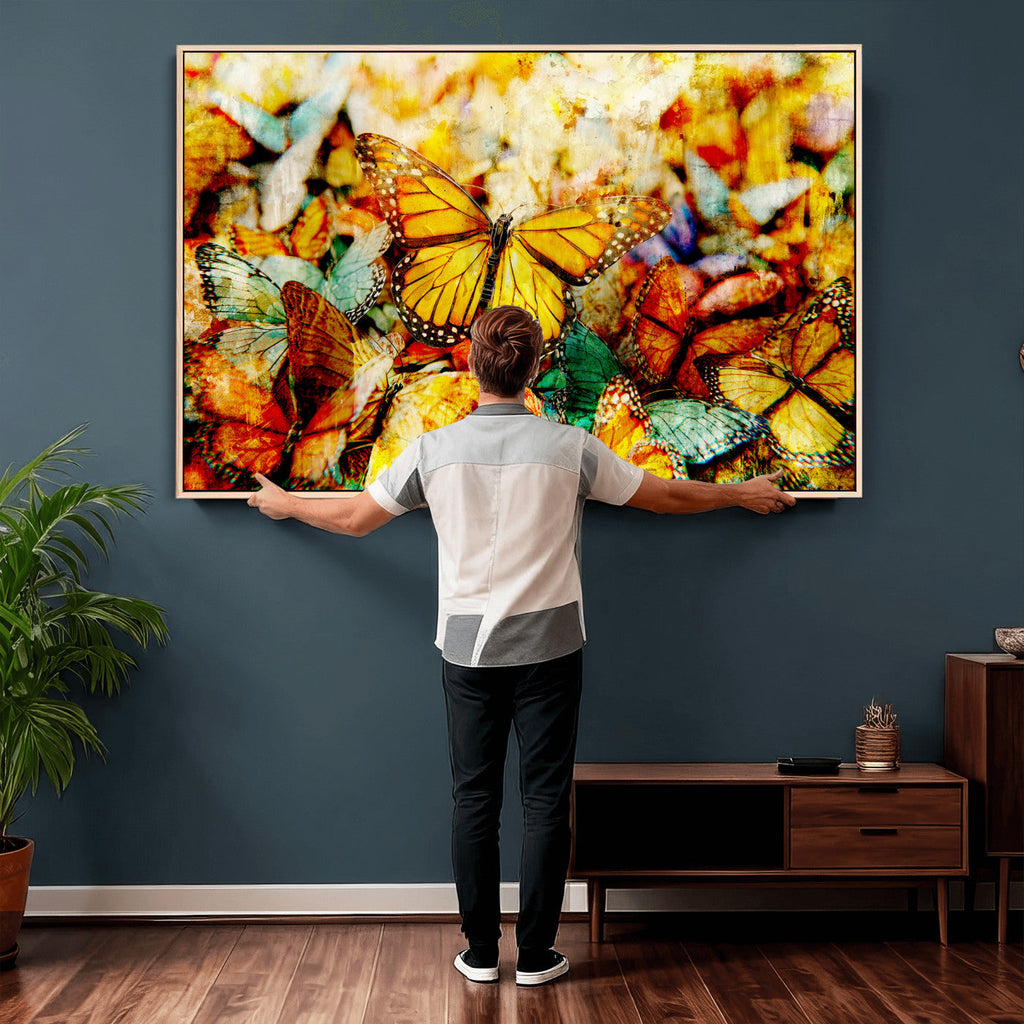 Butterfly Wall Art Canvas Print | Colorful Abstract Nature Artwork