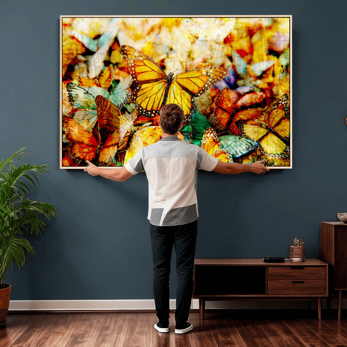 Butterfly Wall Art Canvas Print | Colorful Abstract Nature Artwork
