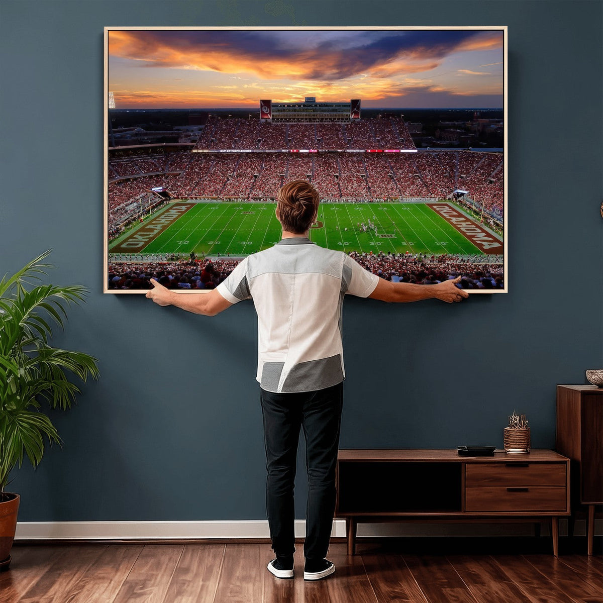 Oklahoma Sooners Stadium Wall Art Canvas Print, College Football Decor