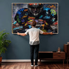 Graffiti American Football Player Street Art Wall Art Canvas Print