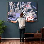 Playing Cards Canvas Wall Art | Casino Game Room Decor