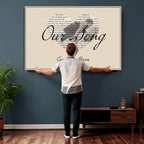 Lyrics Heart Canvas Print, Personalized Song Lyrics and Photo Wall Art