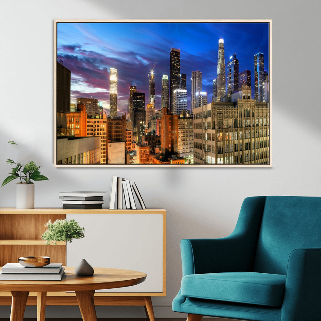 Los Angeles Night Wall Art Canvas Print