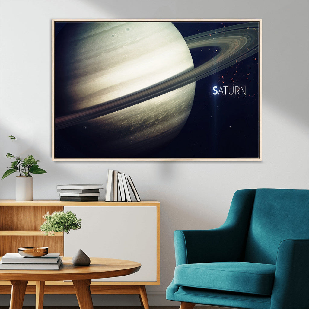 Framed Saturn Wall Art Canvas Print