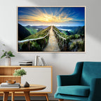Mountain and Sunset Wall Art Canvas Print