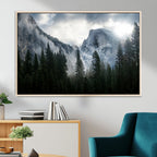 Wall Art Foggy Forest Landscape Canvas Print