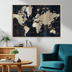 Antique Old World Map Wall Art Canvas Print