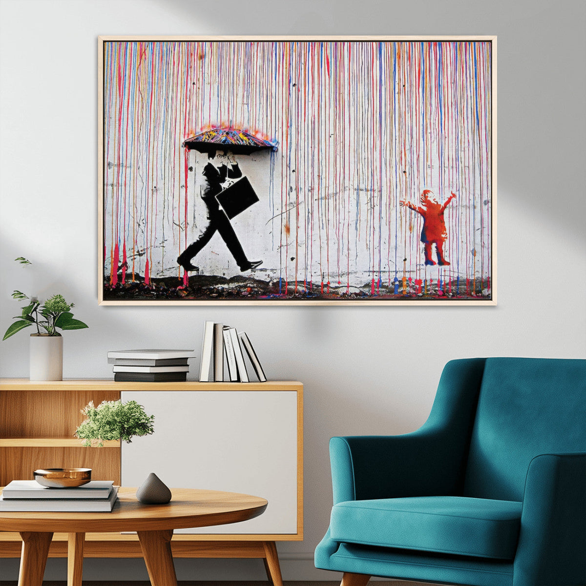 Banksy Wall Art Canvas Print | Framed Graffiti Street Art Picture