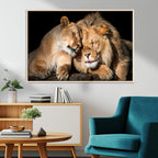 Lion and Lioness Wall Art Canvas Print | African Wildlife Animal Art
