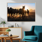 Horse Herd Wall Art Animal Canvas Print