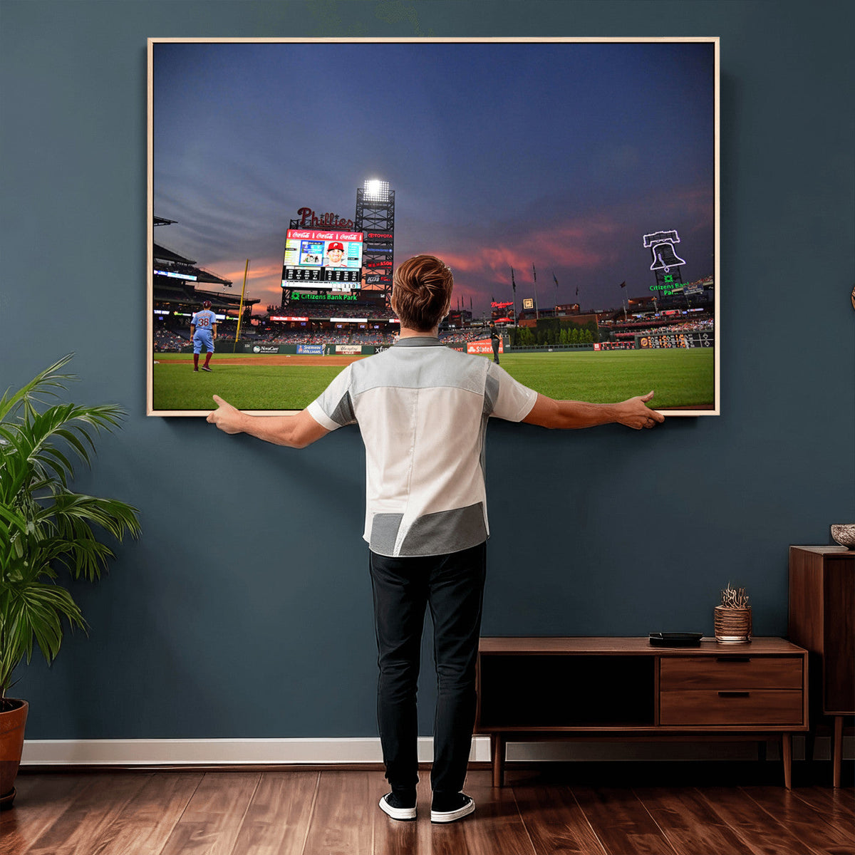 Philadelphia Phillies Baseball Print, Philadelphia Citizens Bank Park Stadium Wall Art