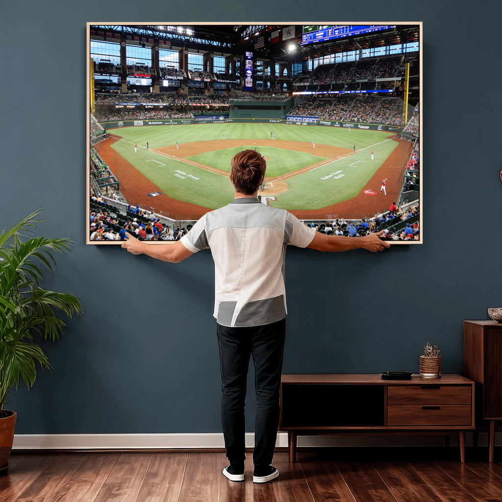 Texas Rangers Baseball Team Print, Arlington Globe Life Field Stadium Wall Art