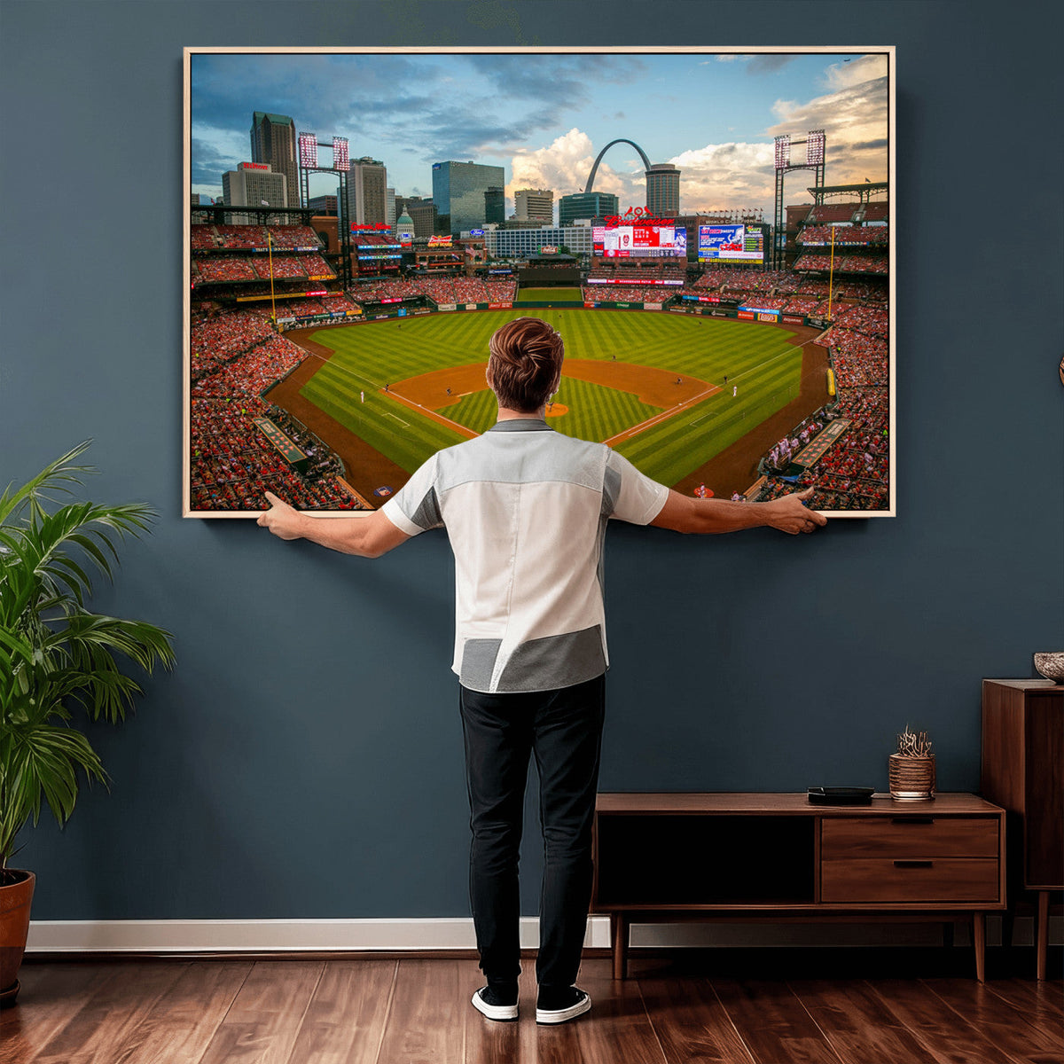 St. Louis Cardinals Baseball Team Print, Busch Stadium Wall Art, Framed and Ready to Hang