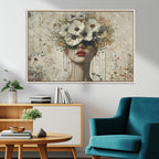 Abstract Floral Women Pastel Wall Art Canvas Print