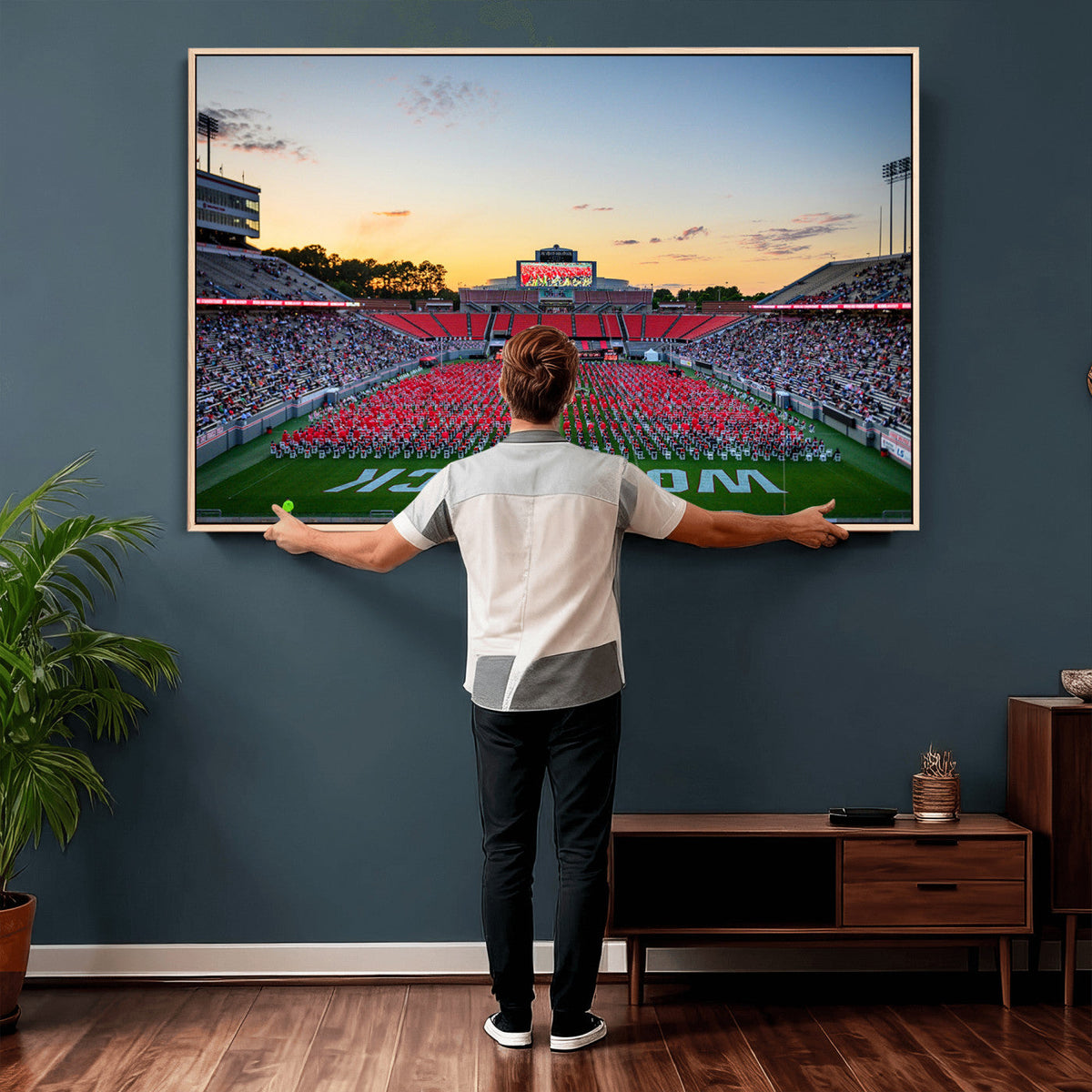 NC State Wolfpack Football Team Print Wall Art, Raleigh