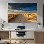 Ocean Beach Dark Clouds Wall Art Canvas Print