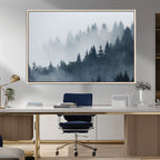 Foggy Pine Forest Wall Art Canvas Print