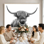 Scottish Highland Cow Cattle Art Print Wall Art Canvas Print