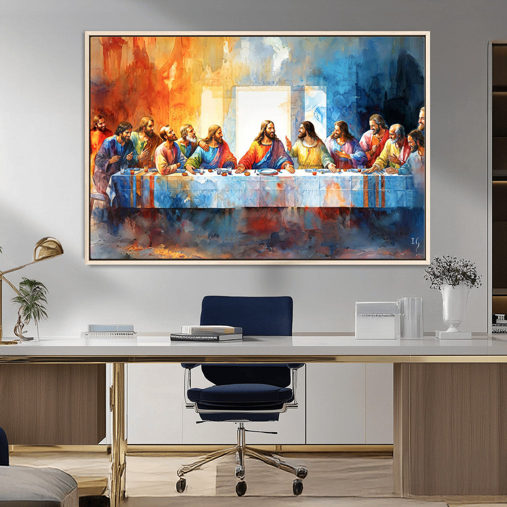 Abstract Watercolor The Last Supper Wall Art
