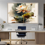 Lotus Flower Watercolor Canvas Print | A Symbol of Serenity and Growth in Soft Watercolors