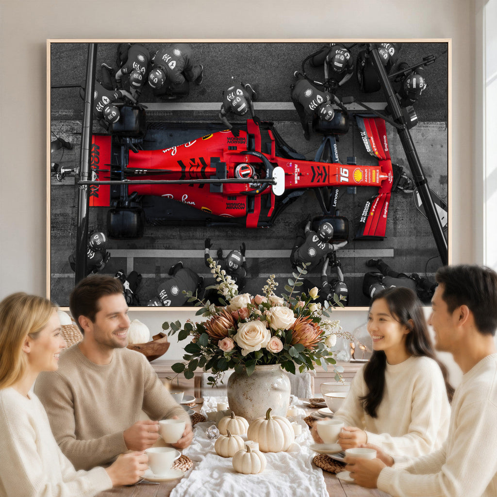 Ferrari Pit Stop Canvas Wall Art | Precision and Speed
