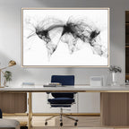 Flight Routes Air Traffic Map Canvas Wall Art, World Flight Routes Print