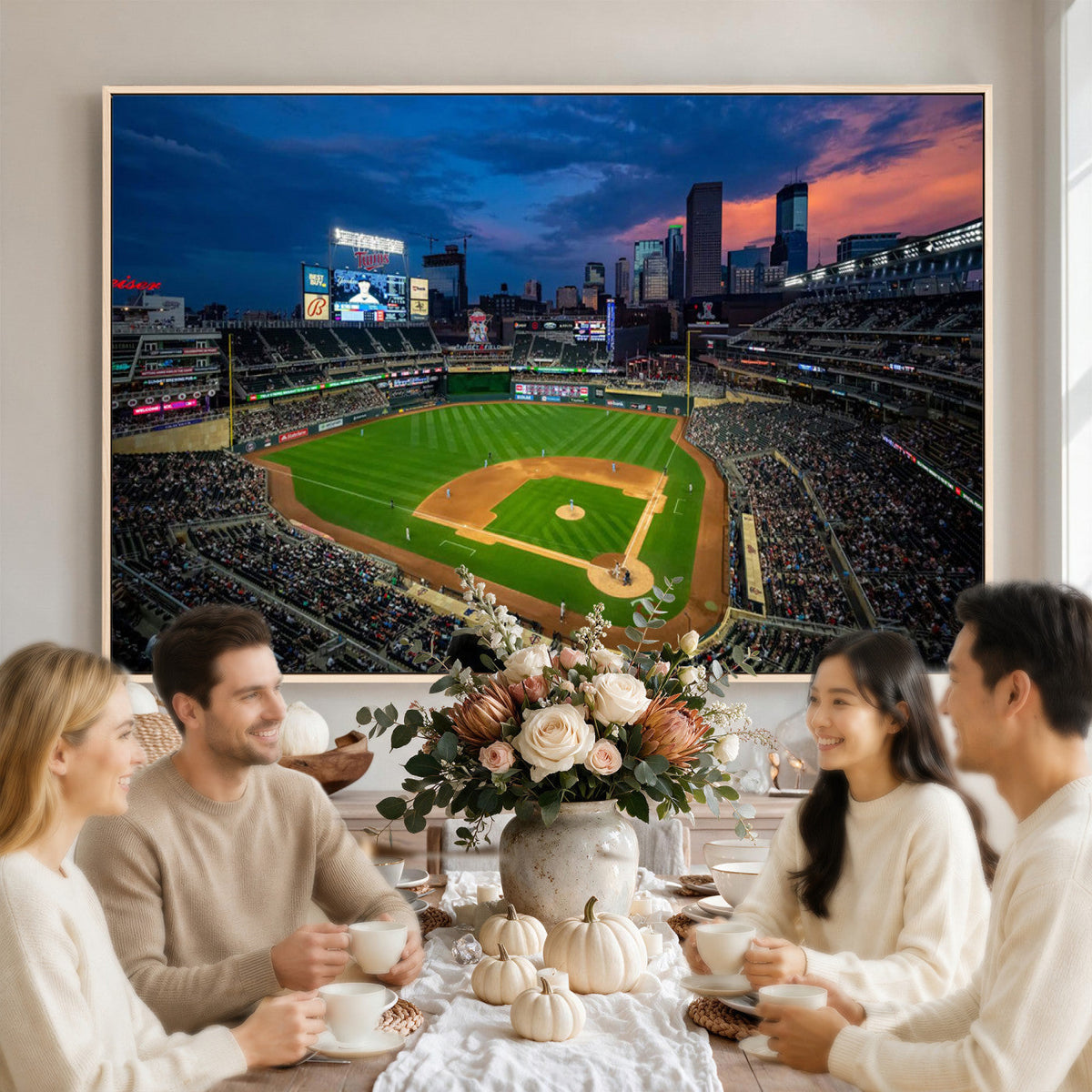 Target Field Wall Art Canvas Print, Baseball Stadium Scene