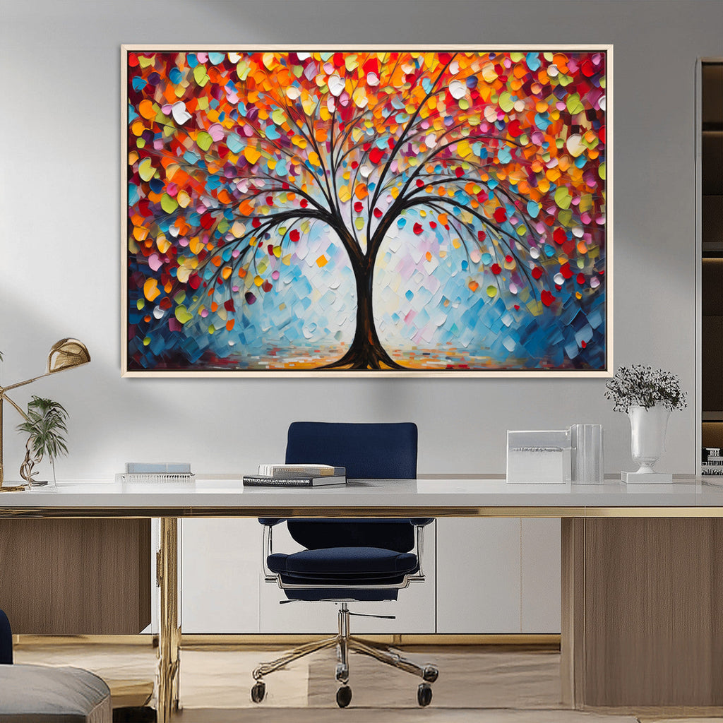 Vibrant Tree of Life Canvas Wall Art | Colorful Abstract Nature