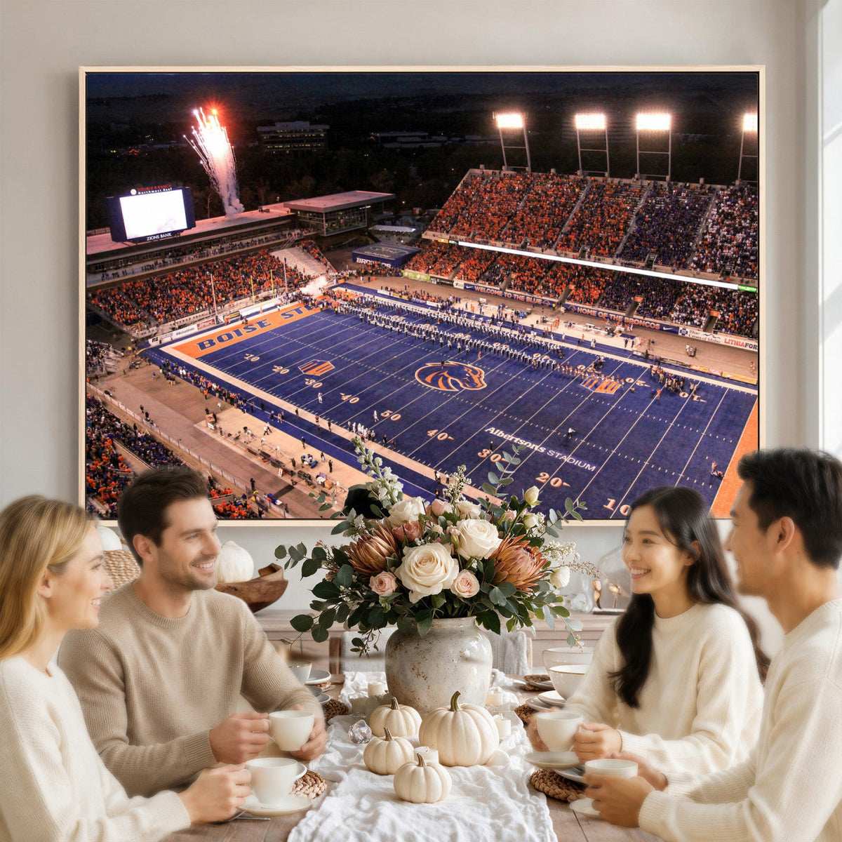 Boise State Broncos Albertsons Stadium Wall Art Canvas Print