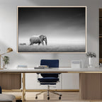 Elephant and Zebra Wall Art Canvas Print, Modern Artwork