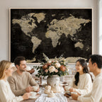 Push Pin World Map Canvas Wall Art Print, Interactive Travel Map