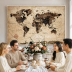 World Map Wall Art Canvas Print