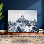 Snowy Mountain Range Canvas Print, Alpine Peaks Landscape Wall Art