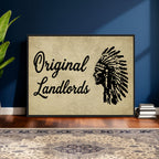 Original Landlords Wall Art Canvas Print, Native American Silhouette Artwork