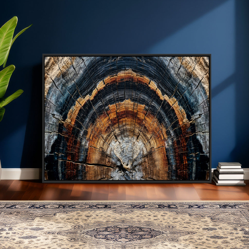 Abstract Wood Grain Canvas Print, Tree Ring Pattern Wall Art, Extra Large Living Room Wall Decor