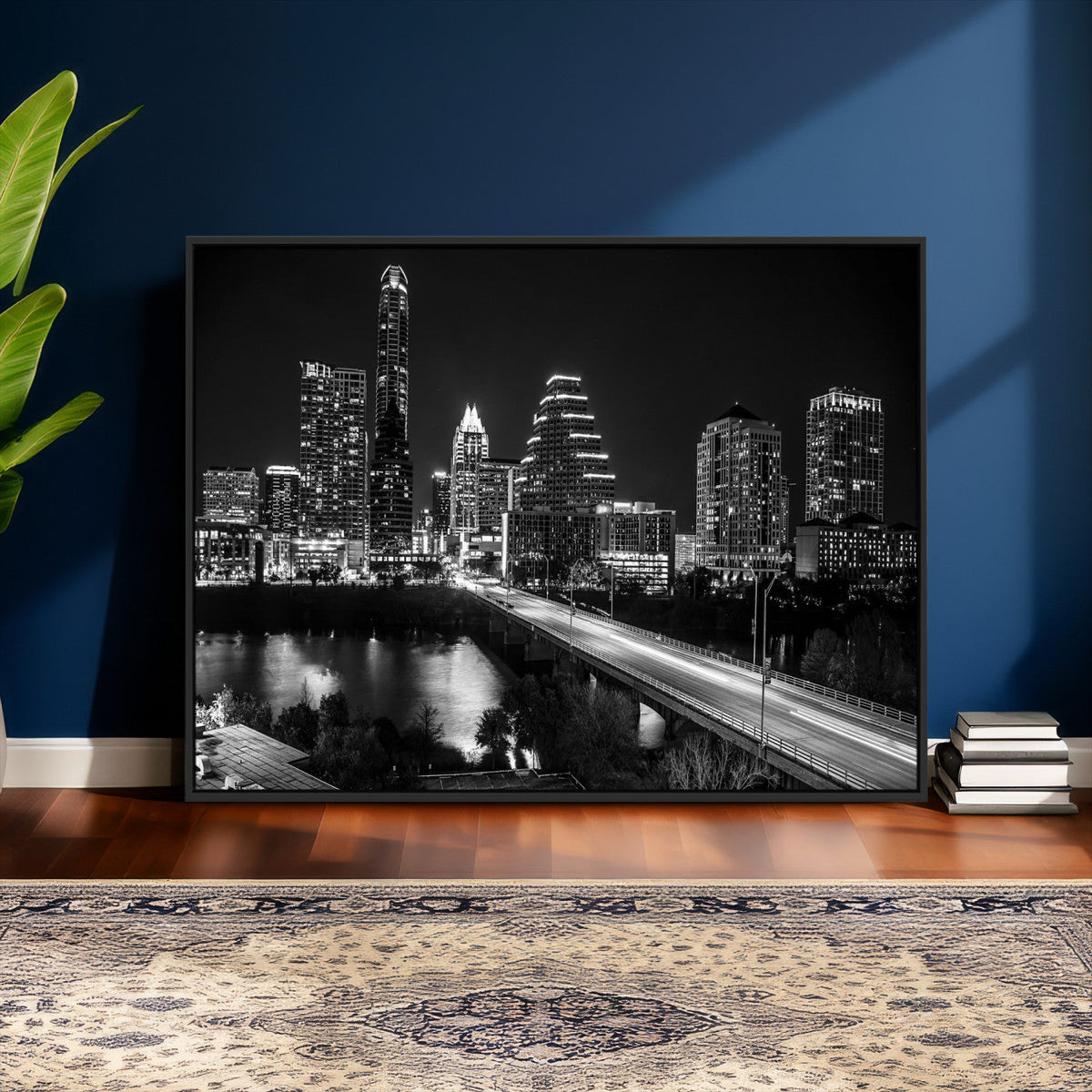 Austin Skyline Wall Art Canvas Print, Austin Downtown Night Cityscape