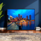 Boston Wall Art Canvas Print, Boston City Downtown Night Cityscape