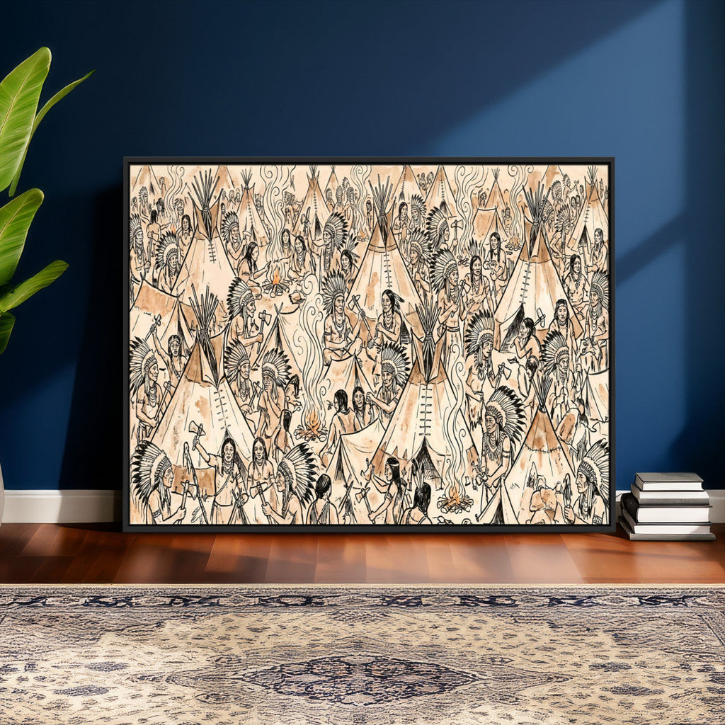 Native American Indian Wall Art Canvas Print