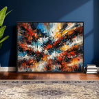 Lyrical Abstract Wall Art Canvas Print, Orange Blue Abstract