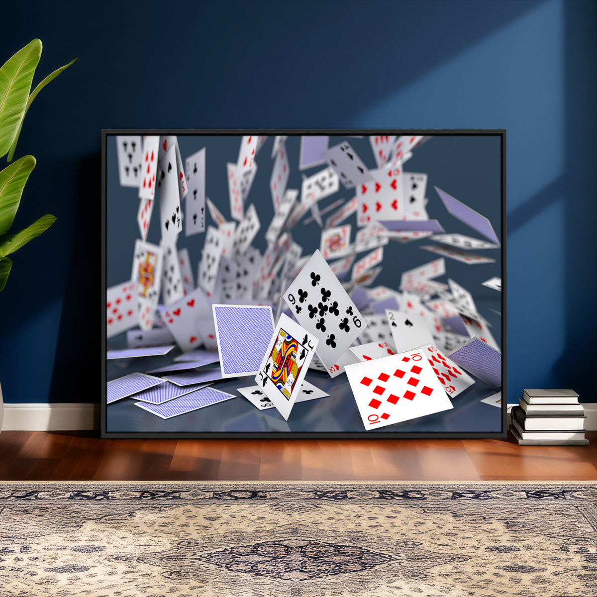 Playing Cards Canvas Wall Art | Casino Game Room Decor