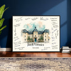 Wedding Venue Guest Book Canvas, Personalized Venue Drawing Sign