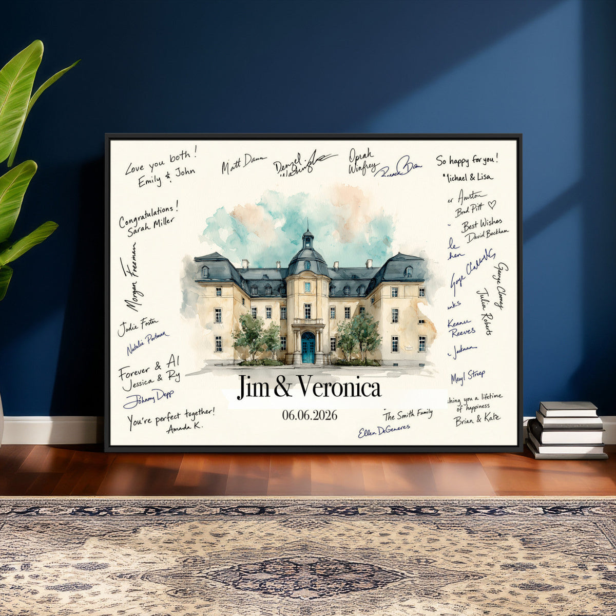 Wedding Venue Guest Book Canvas, Personalized Venue Drawing Sign